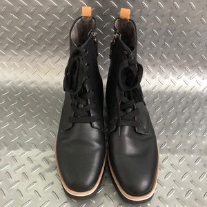 Dr Scholl's Black Ankle Side Zip Lace Up Boots Women's Size 9